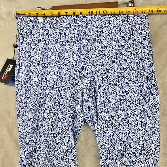RLX Ralph Lauren Golf Chino Pants Mens 34x32 Blue Fish Print Tailored Fit - Picture 9 of 11